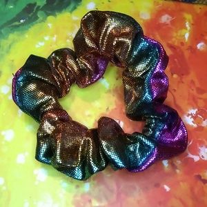 Metallic Rainbow Scrunchy